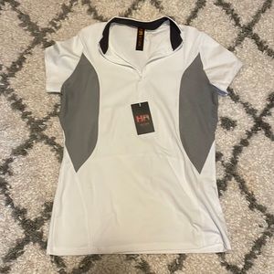 HR farm white and grey show shirt